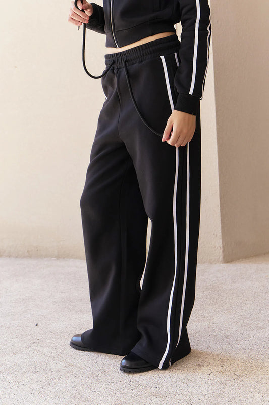 Black Flare Track Pants